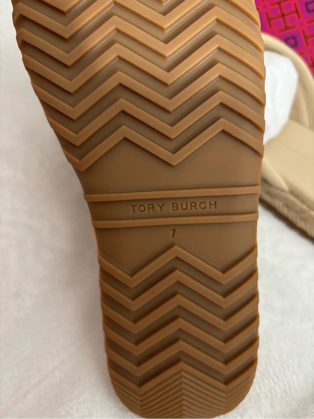 Tory Burch Beige Monogram Espadrille Slide Sandals - Picture 8 of 8